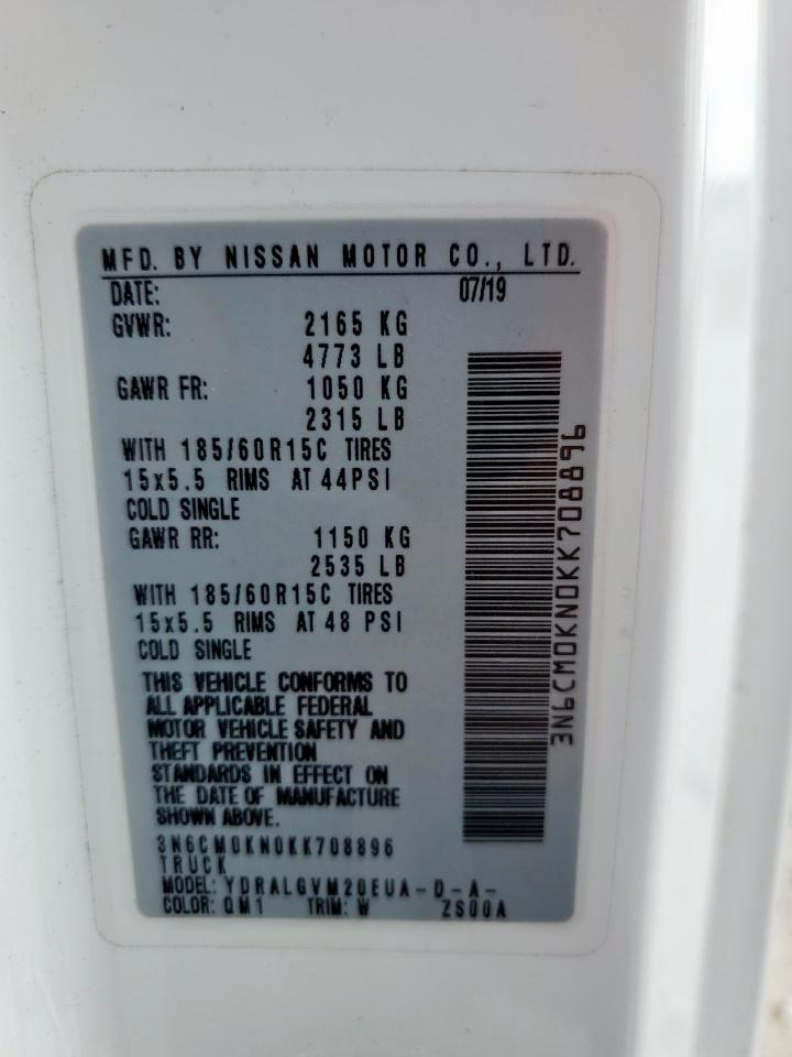 2019 Nissan Nv200 2.5S VIN: 3N6CM0KN0KK708896 Lot: 61668695