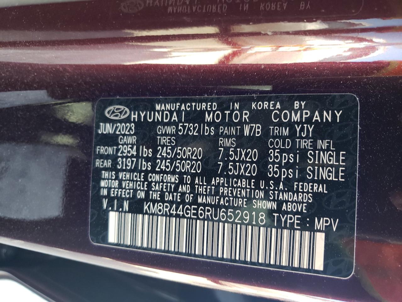 2024 Hyundai Palisade Sel Premium VIN: KM8R44GE6RU652918 Lot: 61776635