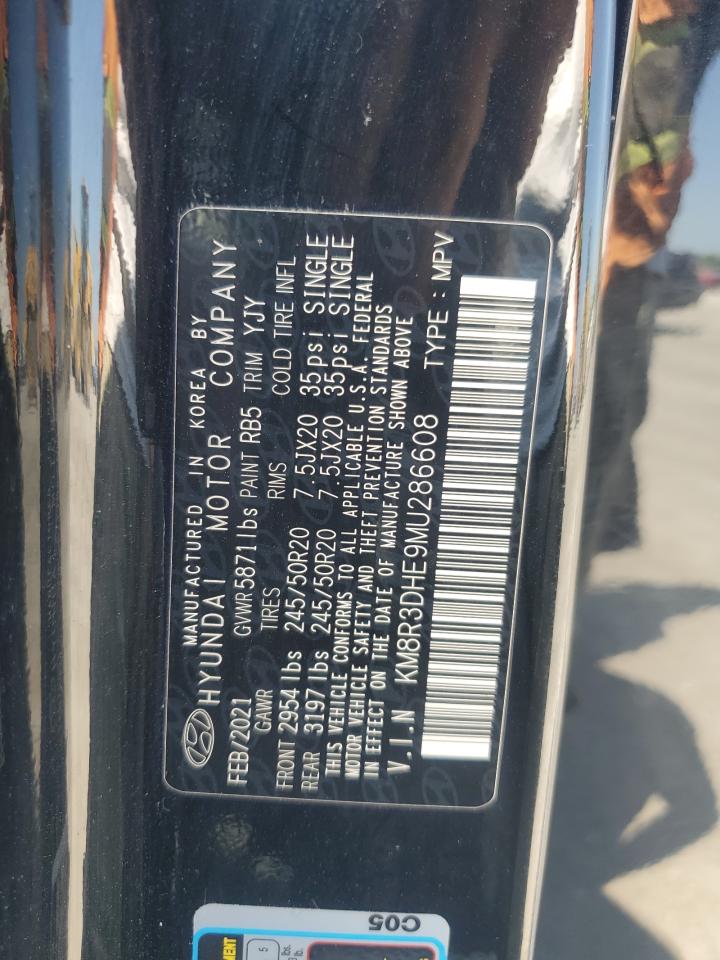 2021 Hyundai Palisade Sel VIN: KM8R3DHE9MU286608 Lot: 62293175