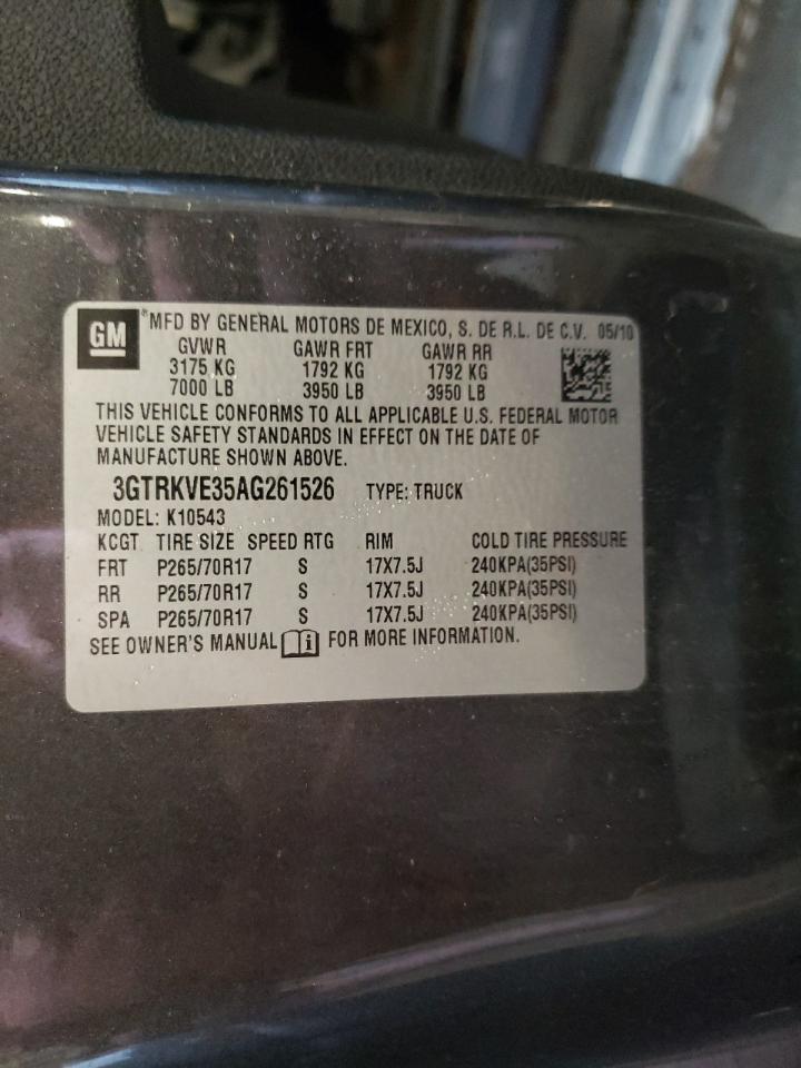 GMC SIERRA 2010 VIN 3GTRKVE35AG261526 photo 12