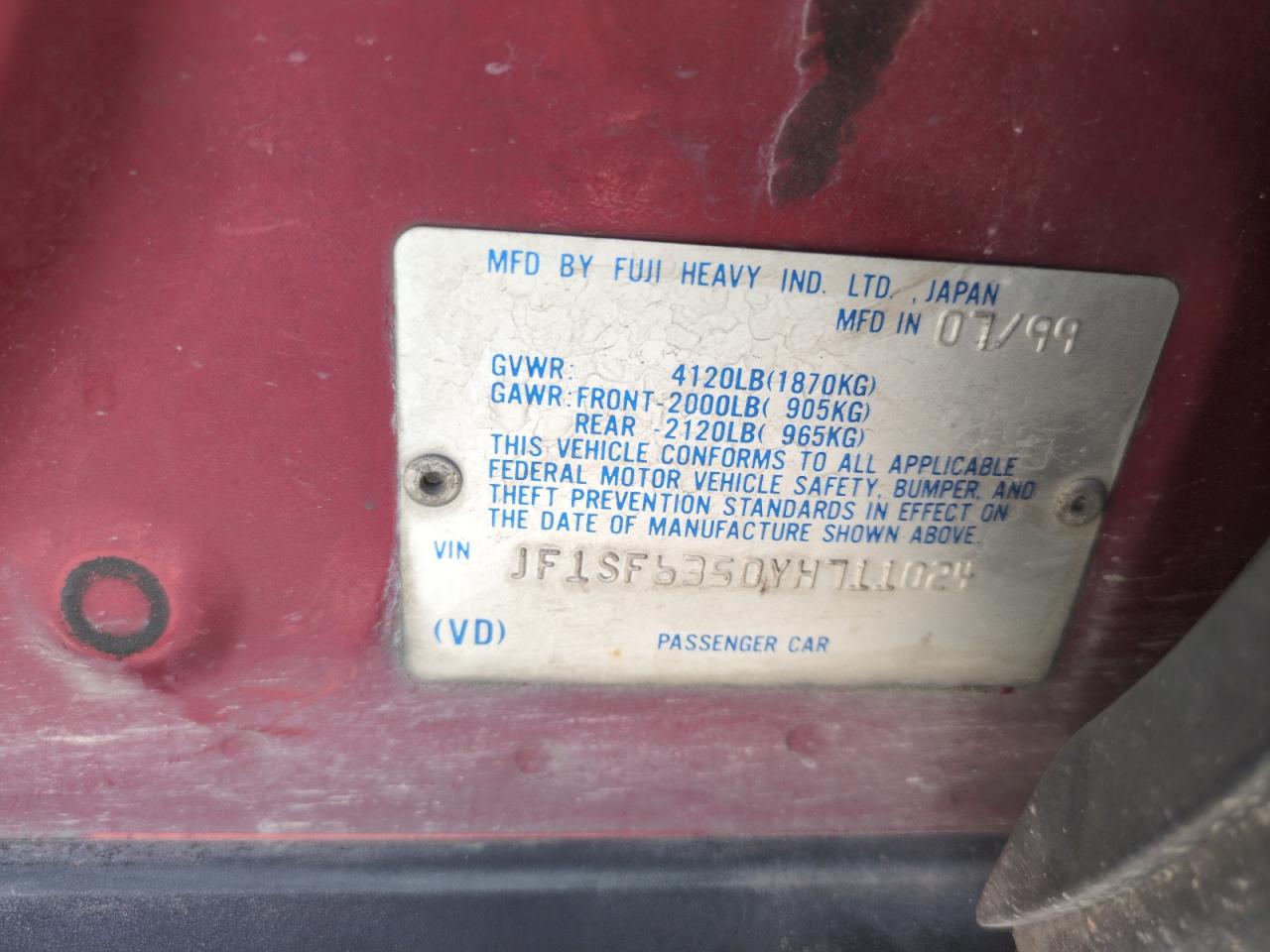 2000 Subaru Forester L VIN: JF1SF6350YH711024 Lot: 60251835