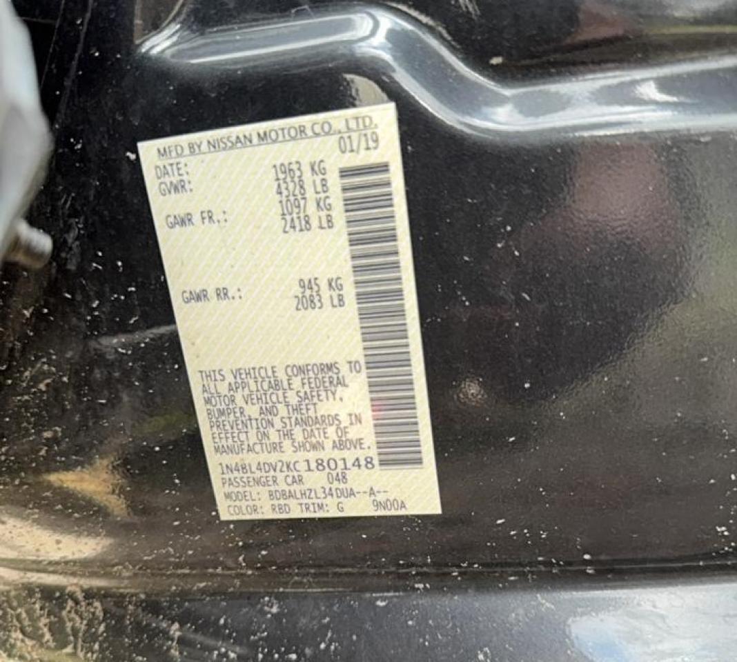 2019 Nissan Altima Sv VIN: 1N4BL4DV2KC180148 Lot: 60203405