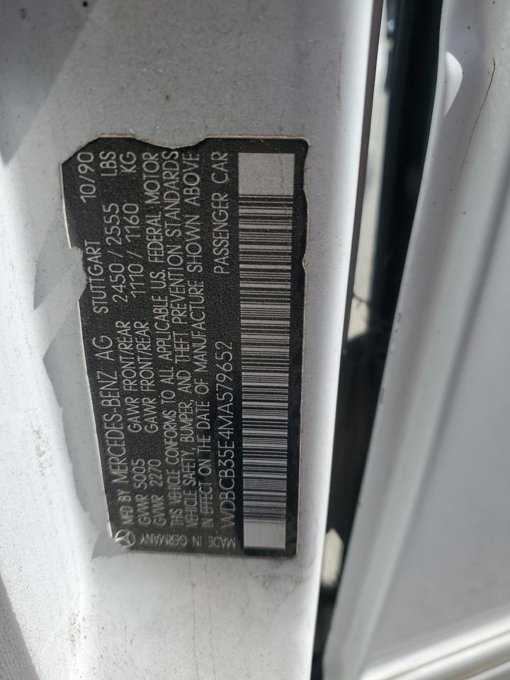 MERCEDES-BENZ 350-CLASS 1991 VIN WDBCB35E4MA579652 photo 12