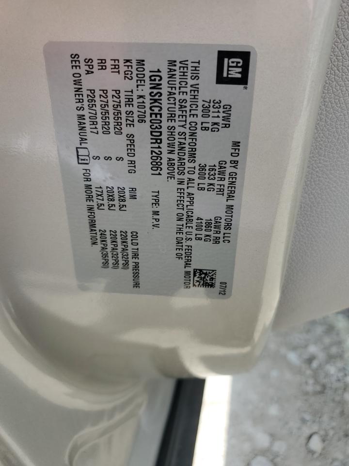 2013 Chevrolet Tahoe K1500 Ltz VIN: 1GNSKCE03DR126861 Lot: 62776505