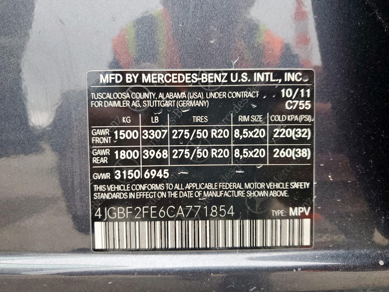 2012 Mercedes-Benz Gl 350 Bluetec VIN: 4JGBF2FE6CA771854 Lot: 62640915