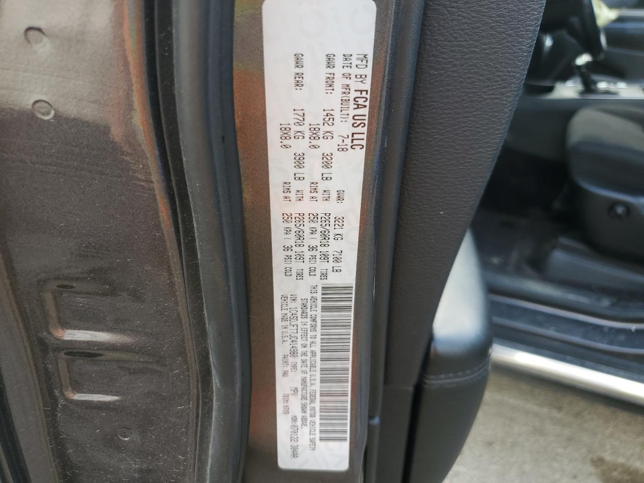 2018 Dodge Durango Ssv VIN: 1C4SDJFT7JC414980 Lot: 61399925