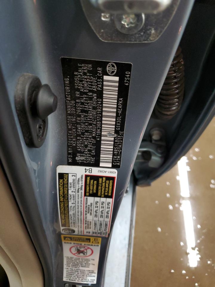 2007 Toyota Avalon Xl VIN: 4T1BK36B17U182240 Lot: 61725965