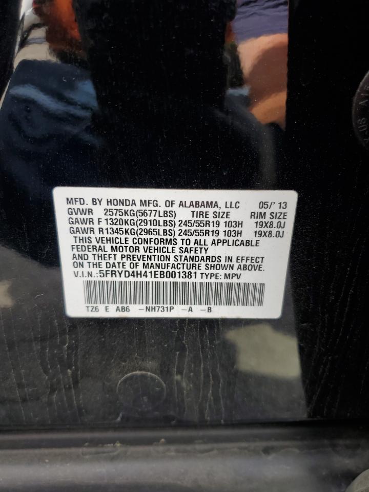 2014 Acura Mdx Technology VIN: 5FRYD4H41EB001381 Lot: 60638525