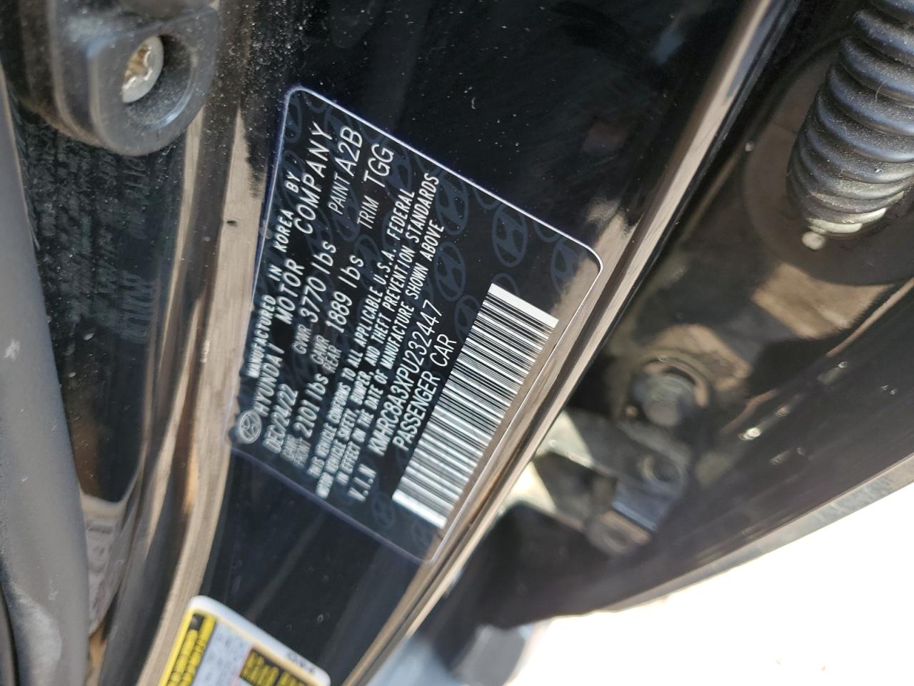 2023 Hyundai Venue Sel VIN: KMHRC8A3XPU232447 Lot: 62594075