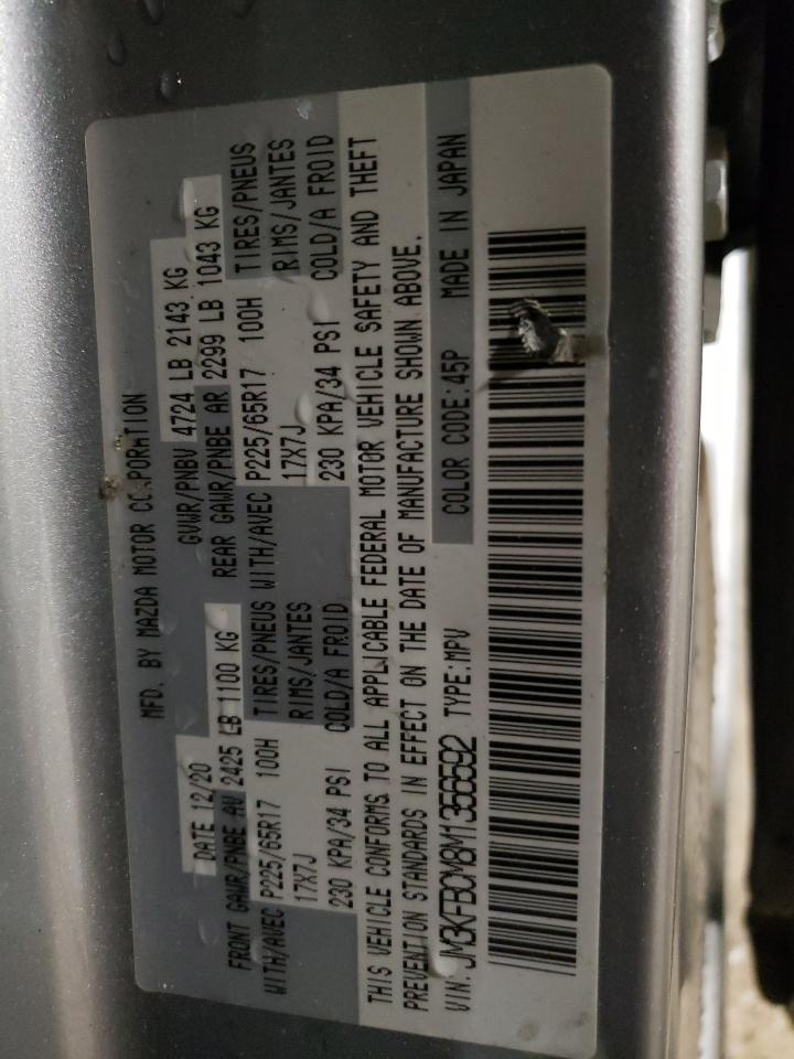 2021 Mazda Cx-5 Touring VIN: JM3KFBCM8M1356592 Lot: 59756635