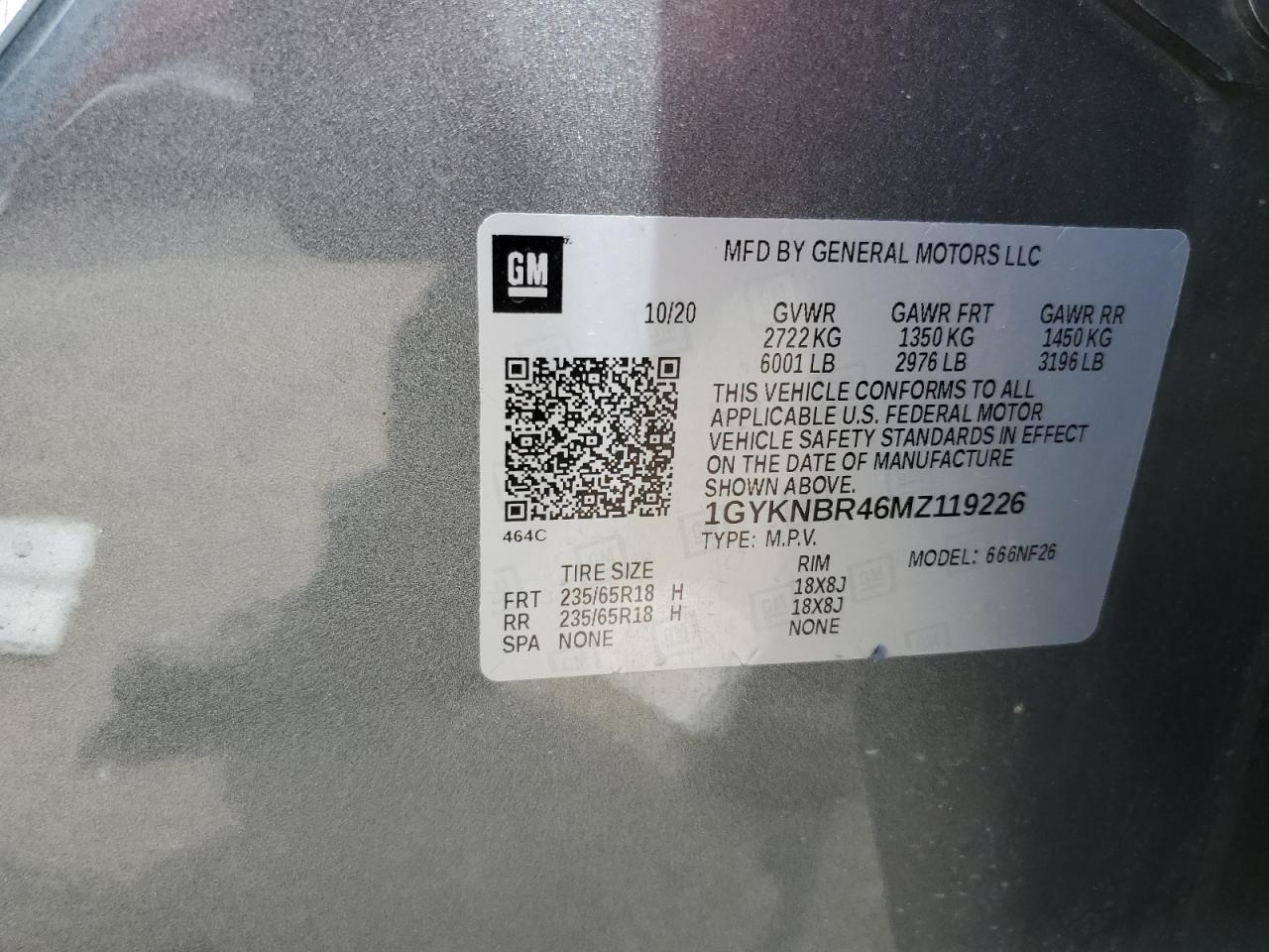 2021 Cadillac Xt5 Luxury VIN: 1GYKNBR46MZ119226 Lot: 62715545