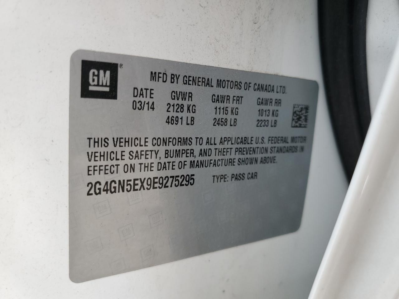 2014 Buick Regal Premium VIN: 2G4GN5EX9E9275295 Lot: 60109355