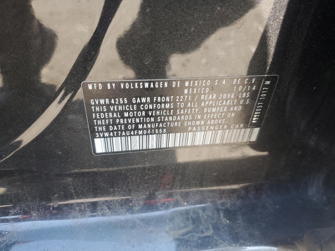 2015 Volkswagen Gti VIN: 3VW4T7AU4FM041558 Lot: 62284765