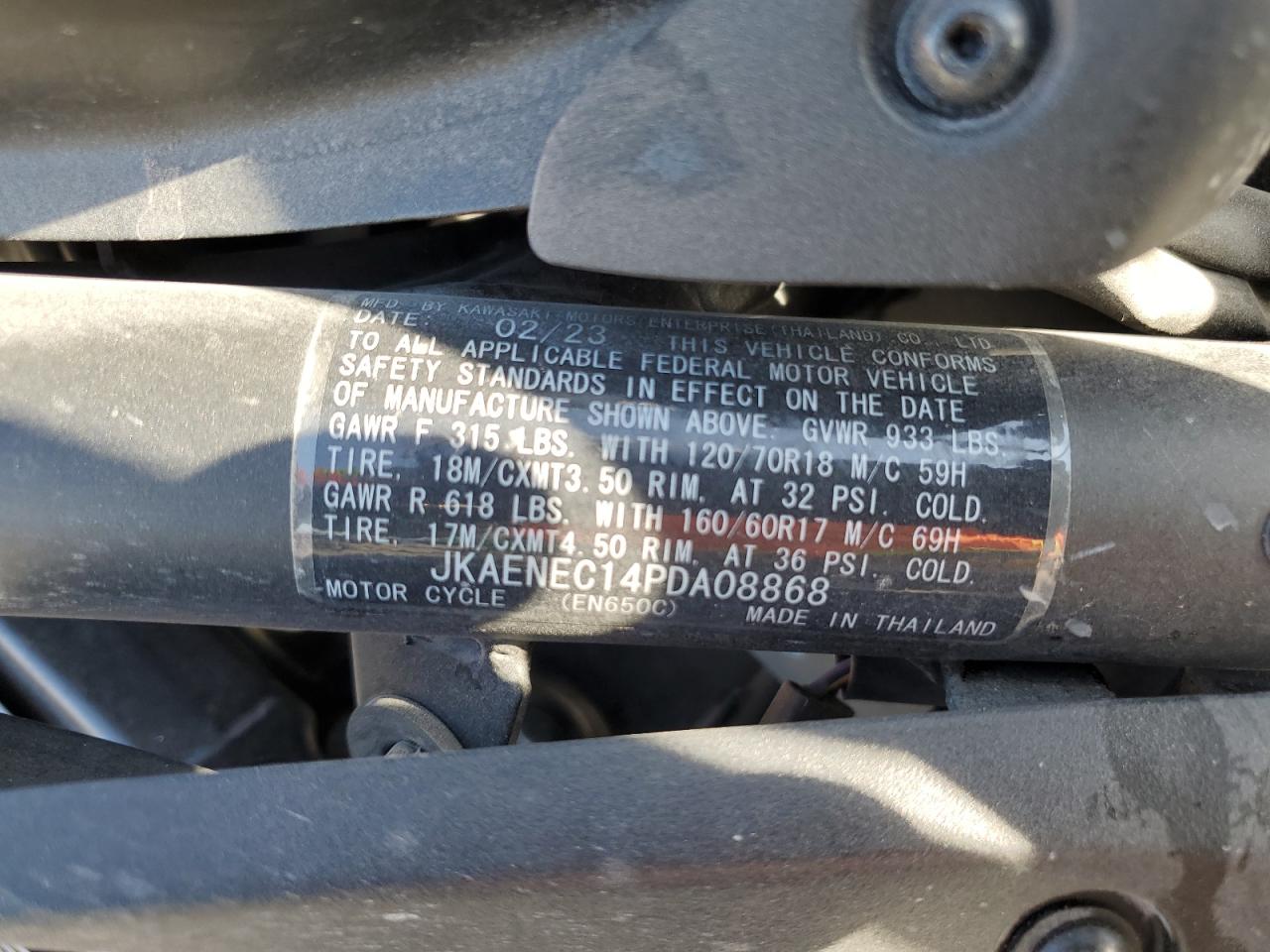 jkaenec14pda08868 JKAENEC14PDA08868 2023 Kawasaki En650 C