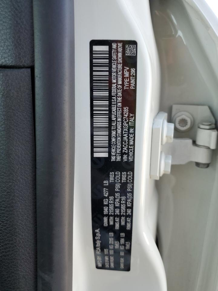 2016 Jeep Renegade Sport VIN: ZACCJAATXGPC74285 Lot: 61101195