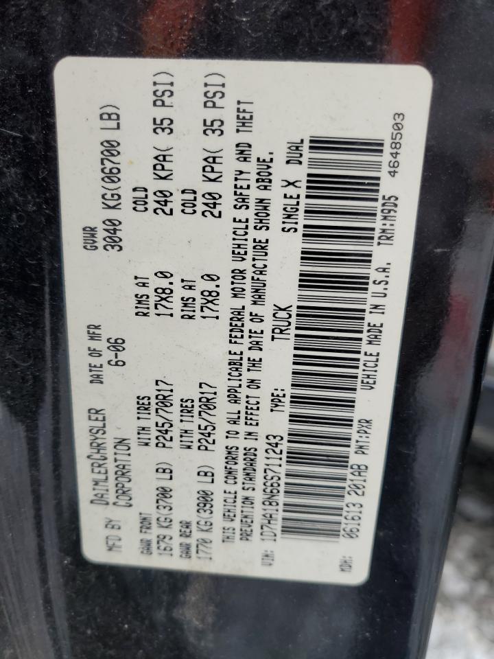 2006 Dodge Ram 1500 St VIN: 1D7HA18N66S711243 Lot: 62842375