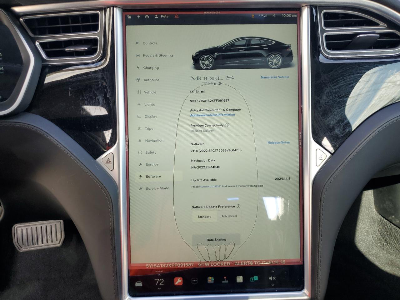 2015 Tesla Model S 70D VIN: 5YJSA1S2XFF091587 Lot: 61937445