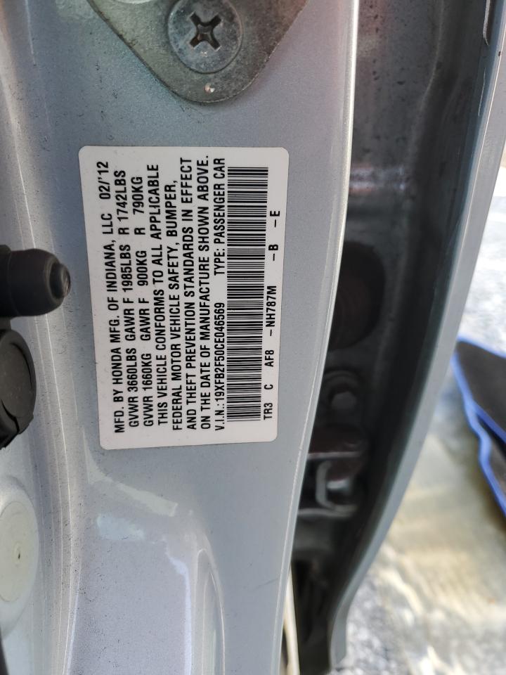HONDA CIVIC 2012 VIN 19XFB2F50CE046569 photo 12