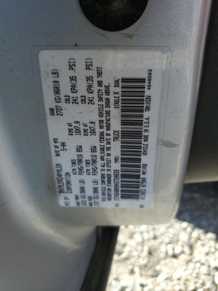2004 Dodge Dakota Quad Slt VIN: 1D7HG48N94S720659 Lot: 62123465