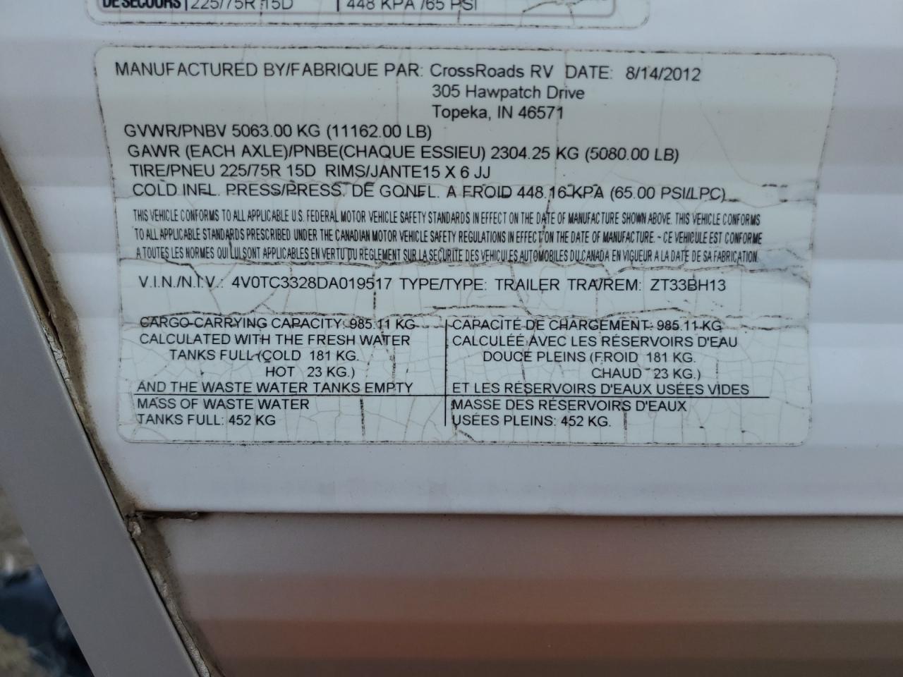 ZING TRAILER 2013 VIN 4V0TC3328DA019517 фото 10