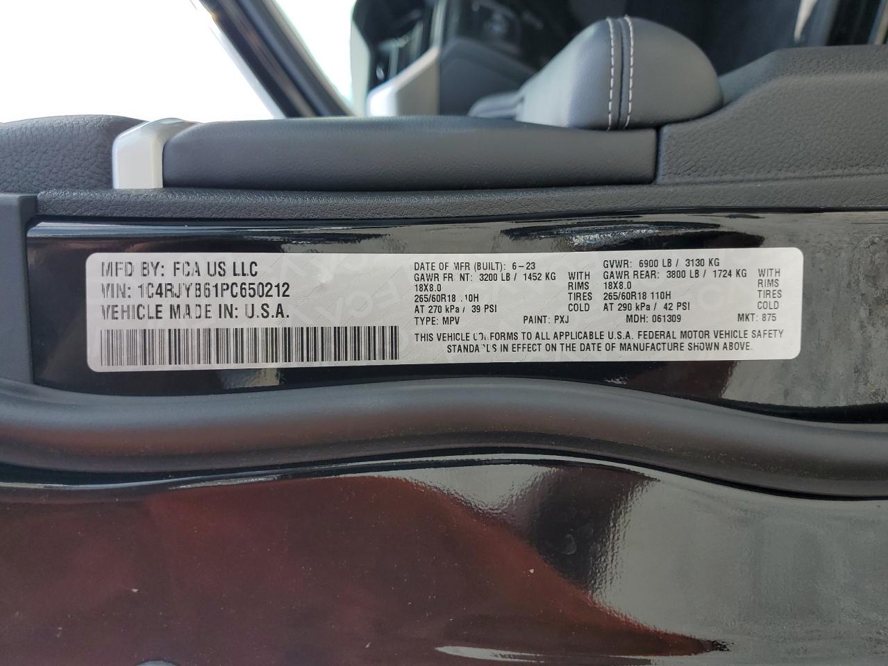 2023 Jeep Grand Cherokee Limited 4Xe VIN: 1C4RJYB61PC650212 Lot: 60961925