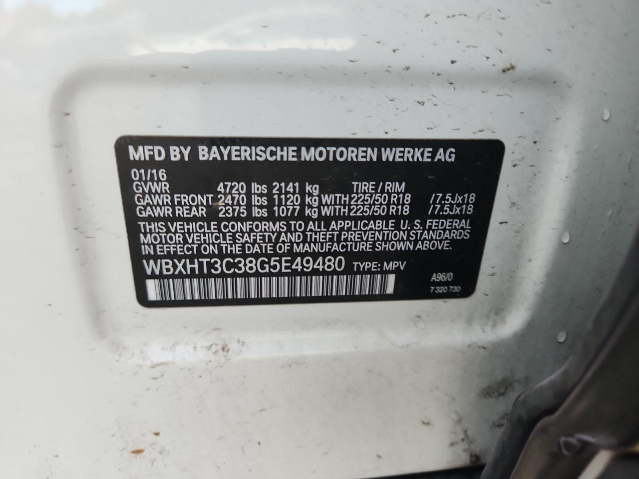 2016 BMW X1 xDrive28I VIN: WBXHT3C38G5E49480 Lot: 60324705