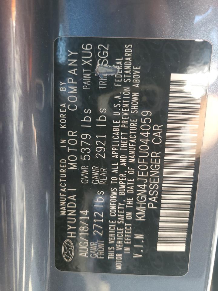 2015 Hyundai Genesis 3.8L VIN: KMHGN4JE0FU044059 Lot: 60503035