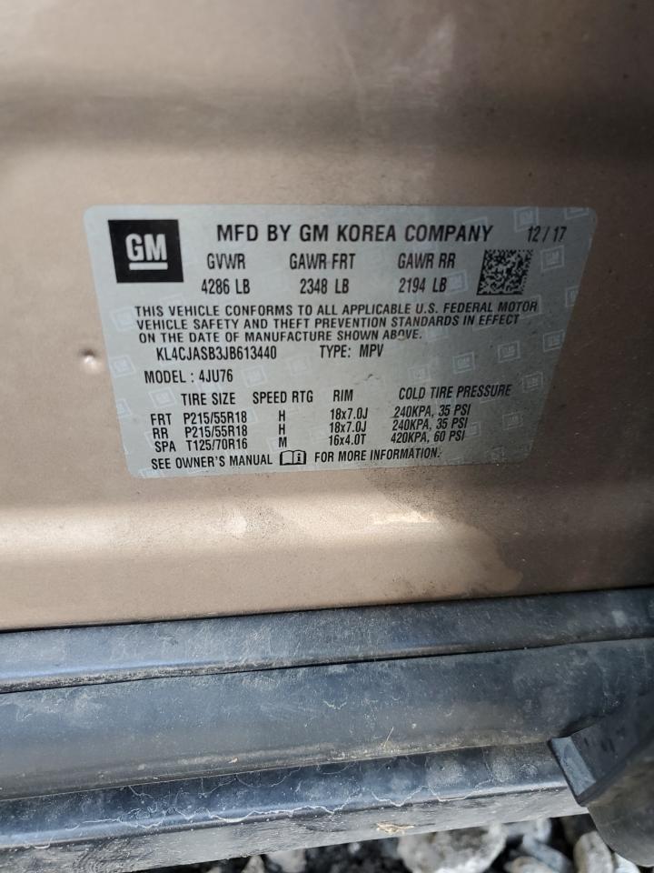 2018 Buick Encore Preferred VIN: KL4CJASB3JB613440 Lot: 60198065