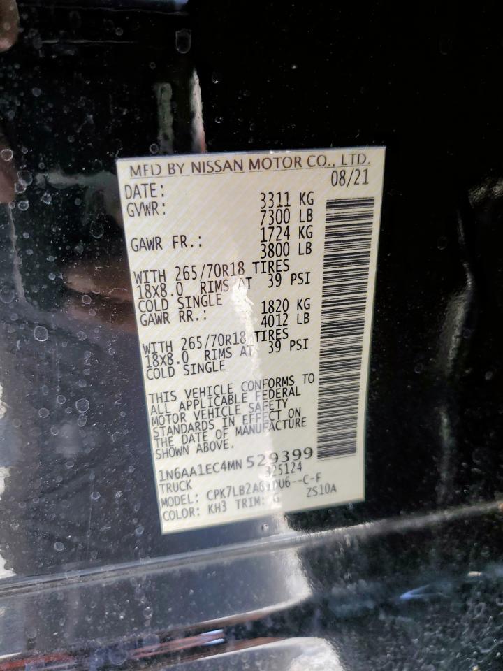 2021 Nissan Titan S VIN: 1N6AA1EC4MN529399 Lot: 59486455