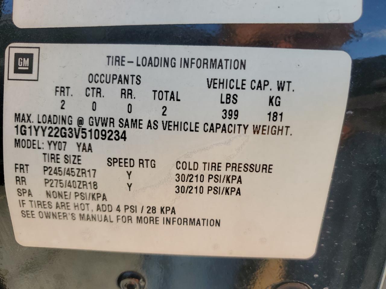 1997 Chevrolet Corvette VIN: 1G1YY22G3V5109234 Lot: 61464145