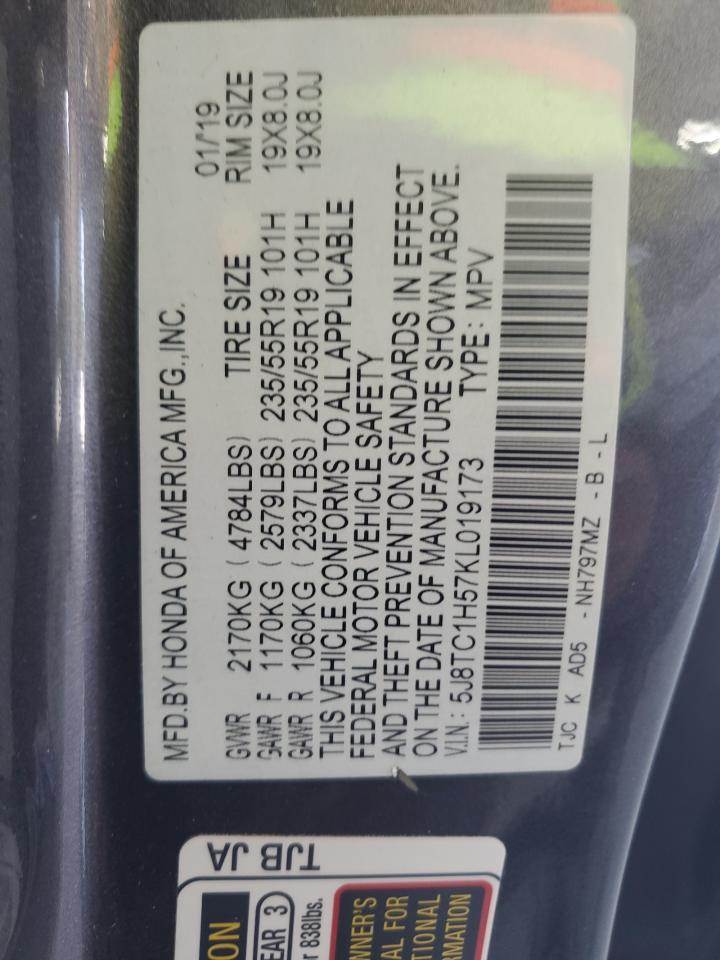 2019 Acura Rdx Technology VIN: 5J8TC1H57KL019173 Lot: 61763615