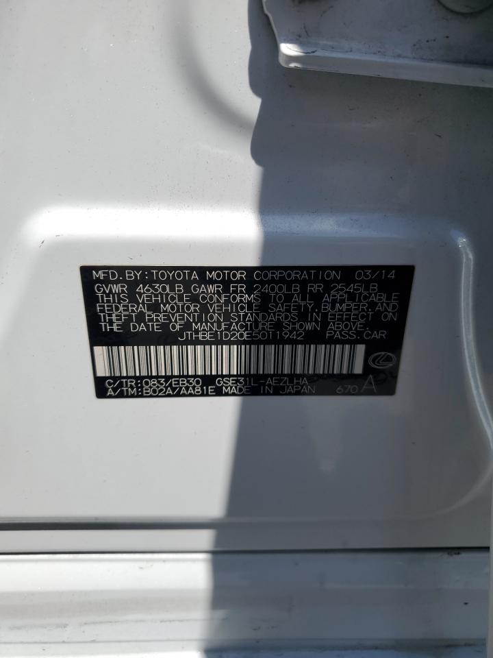 2014 Lexus Is 350 VIN: JTHBE1D20E5011942 Lot: 61470345