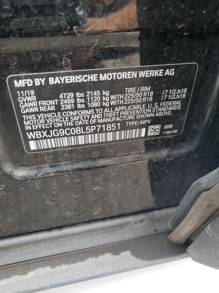 2020 BMW X1 xDrive28I VIN: WBXJG9C08L5P71851 Lot: 61105415