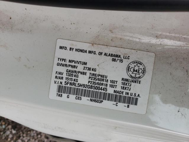 2016 HONDA ODYSSEY TOURING  