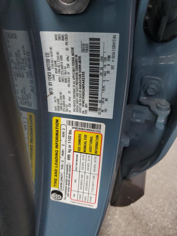 2021 Ford Bronco Sport Big Bend VIN: 3FMCR9B62MRA82355 Lot: 60997815