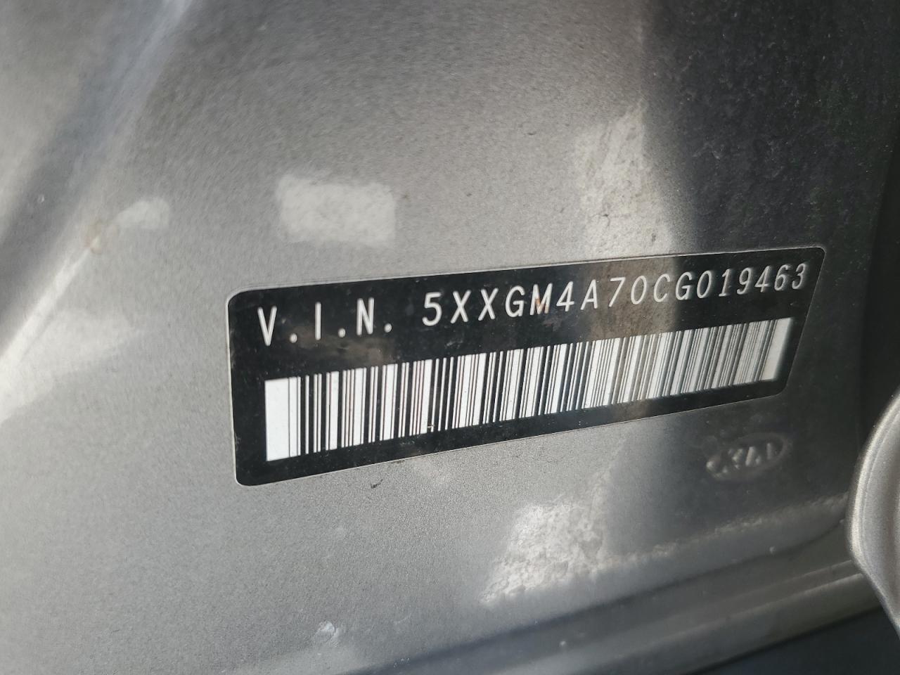 2012 Kia Optima Lx VIN: 5XXGM4A70CG019463 Lot: 61332305