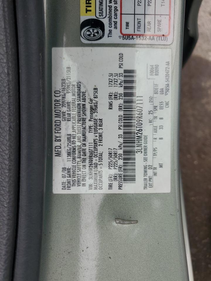 2009 Lincoln Mkz VIN: 3LNHM26T09R607111 Lot: 63065495