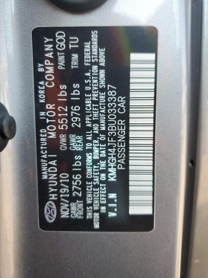 2011 Hyundai Equus Signature VIN: KMHGH4JF3BU033387 Lot: 62457085