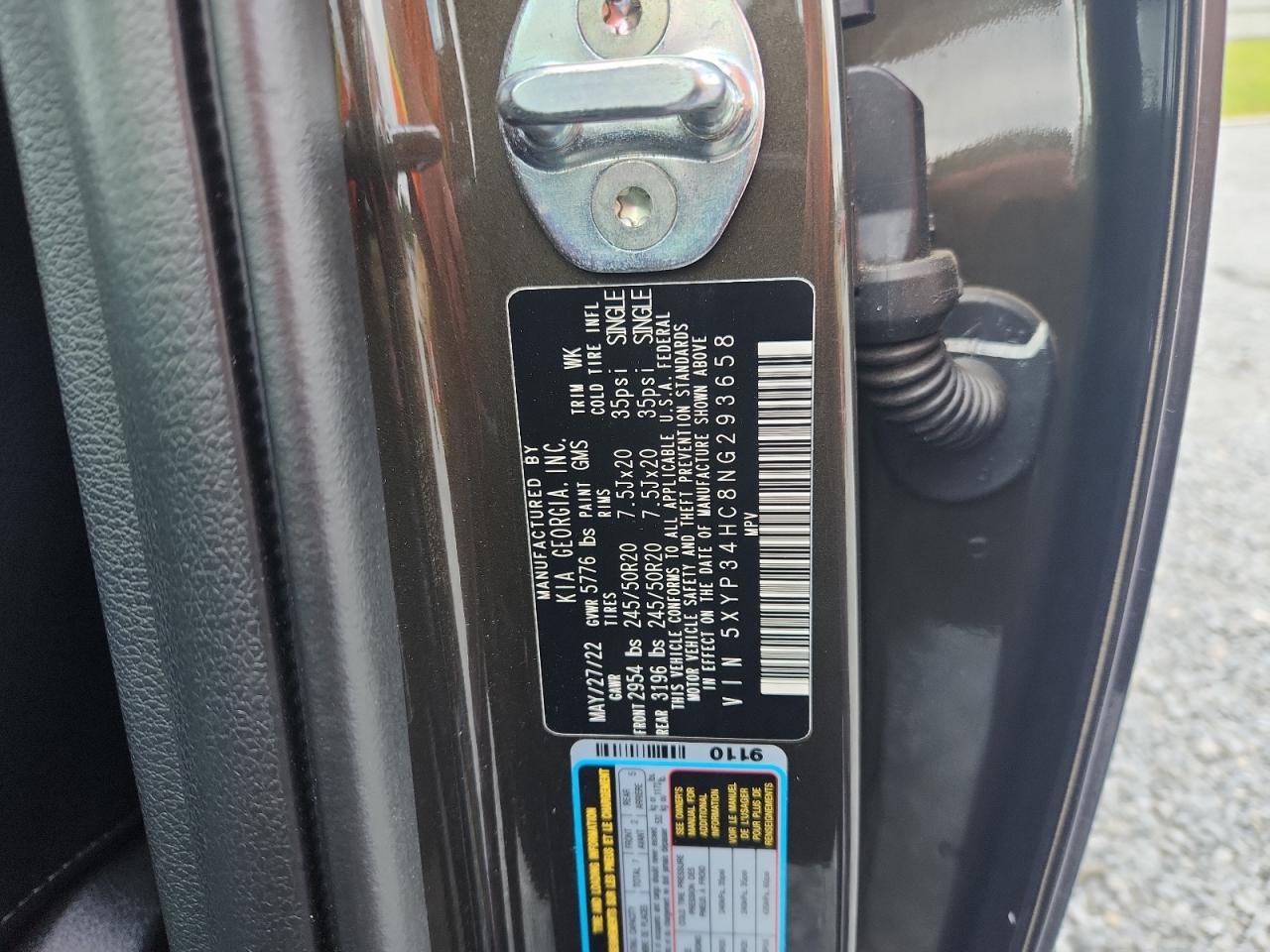2022 Kia Telluride Ex VIN: 5XYP34HC8NG293658 Lot: 62320215