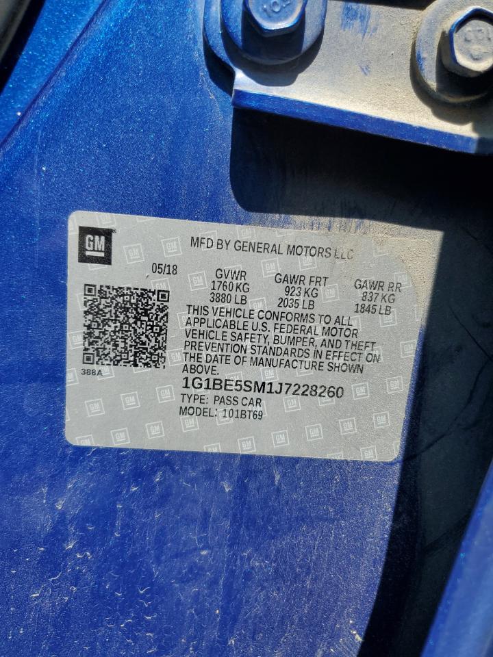 2018 Chevrolet Cruze Lt VIN: 1G1BE5SM1J7228260 Lot: 63017885