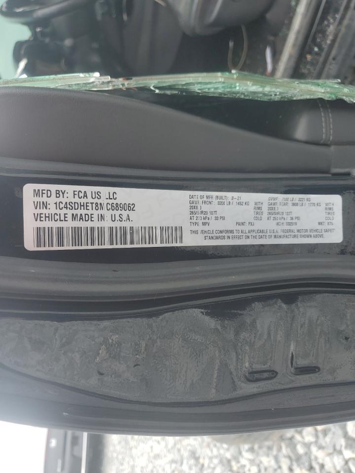 2021 Dodge Durango Citadel VIN: 1C4SDHET8MC689062 Lot: 63018535