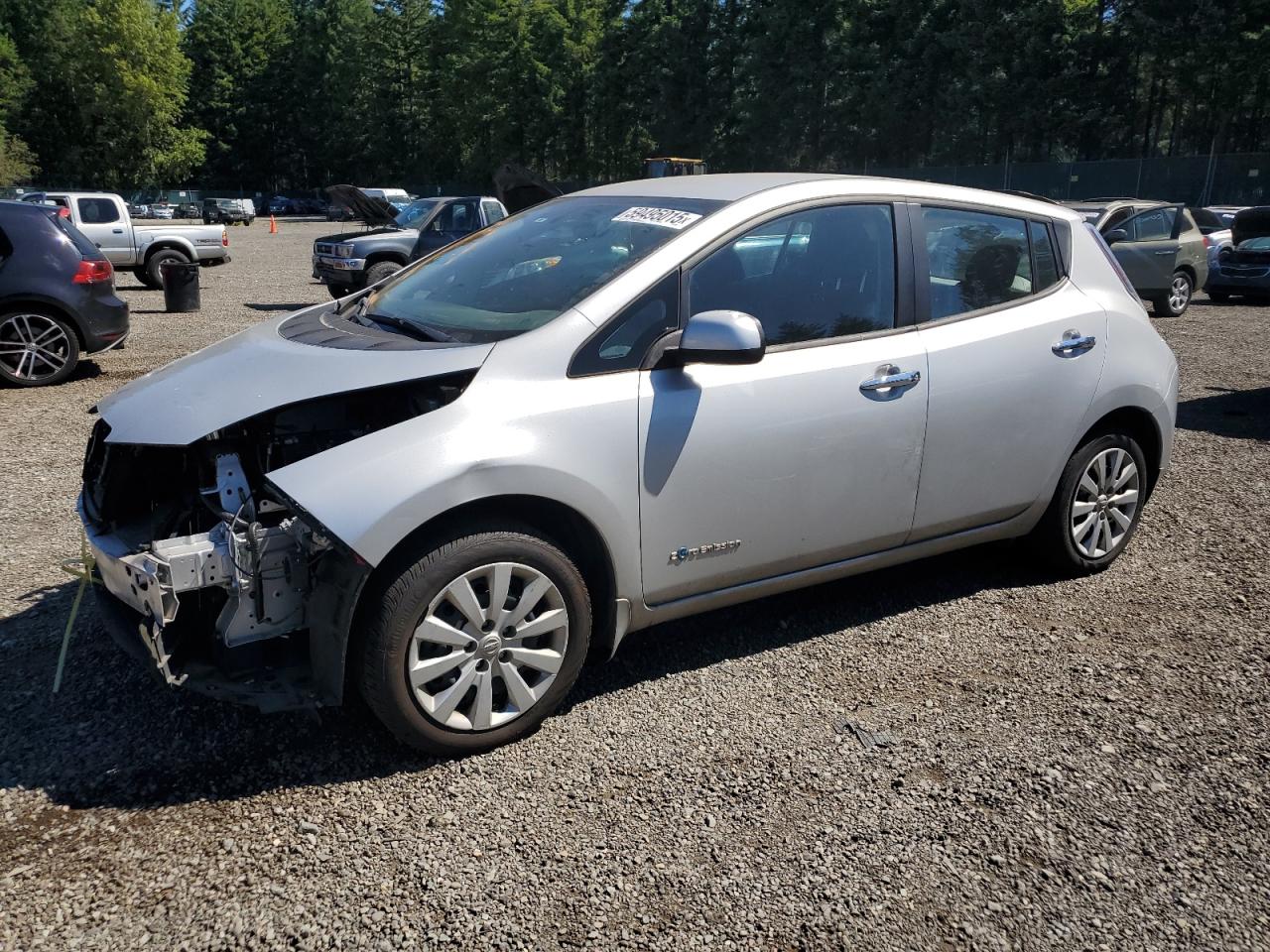 2015 Nissan Leaf S de vânzare în Graham, WA - Front End