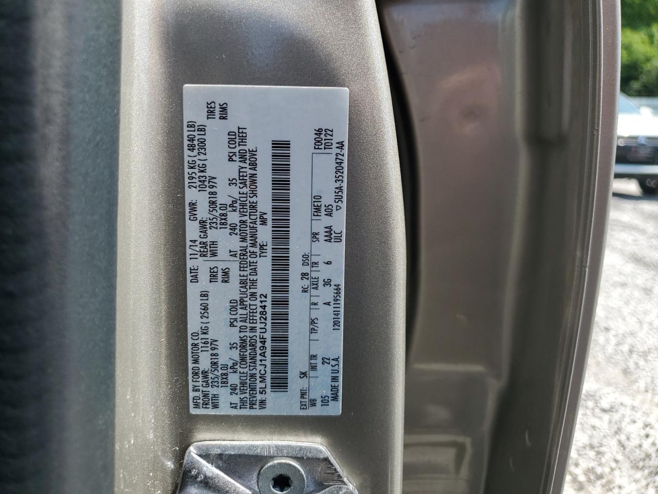 LINCOLN MKZ 2015 VIN 5LMCJ1A94FUJ28412 photo 13