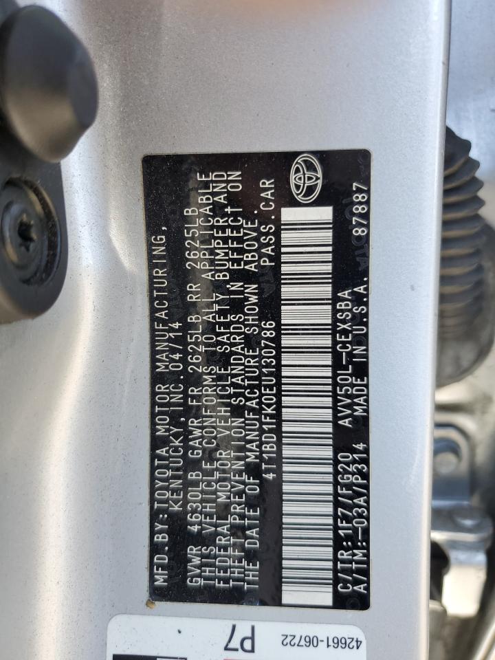 TOYOTA CAMRY 2014 VIN 4T1BD1FK0EU130786 zdjęcie 12