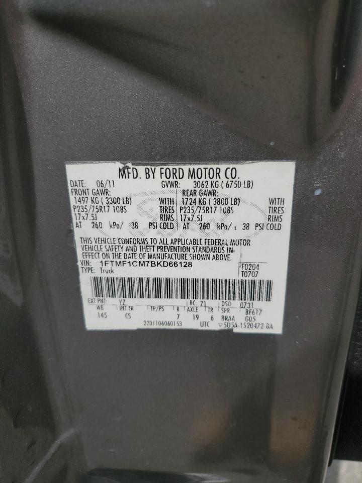 2011 Ford F150 VIN: 1FTMF1CM7BKD66128 Lot: 62632915