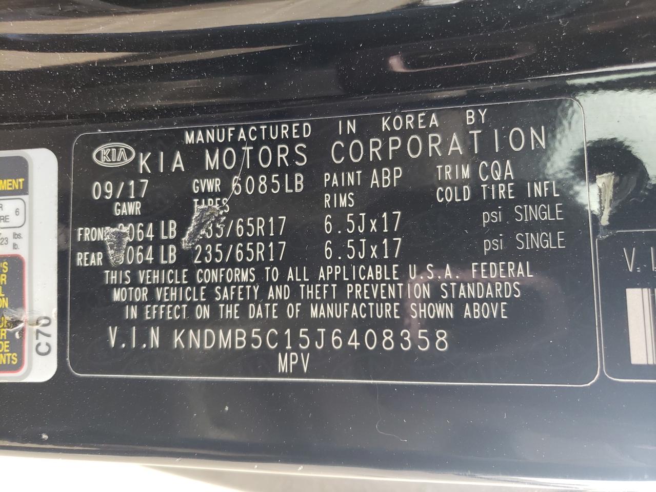 2018 Kia Sedona Lx VIN: KNDMB5C15J6408358 Lot: 59943545