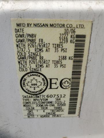 2007 NISSAN PATHFINDER LE  