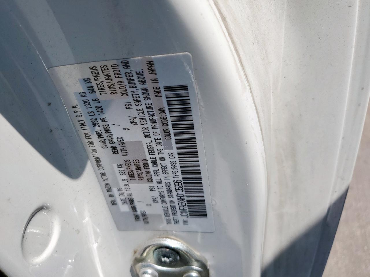 2017 Fiat 124 Spider Classica VIN: JC1NFAEK4H0105296 Lot: 61273725