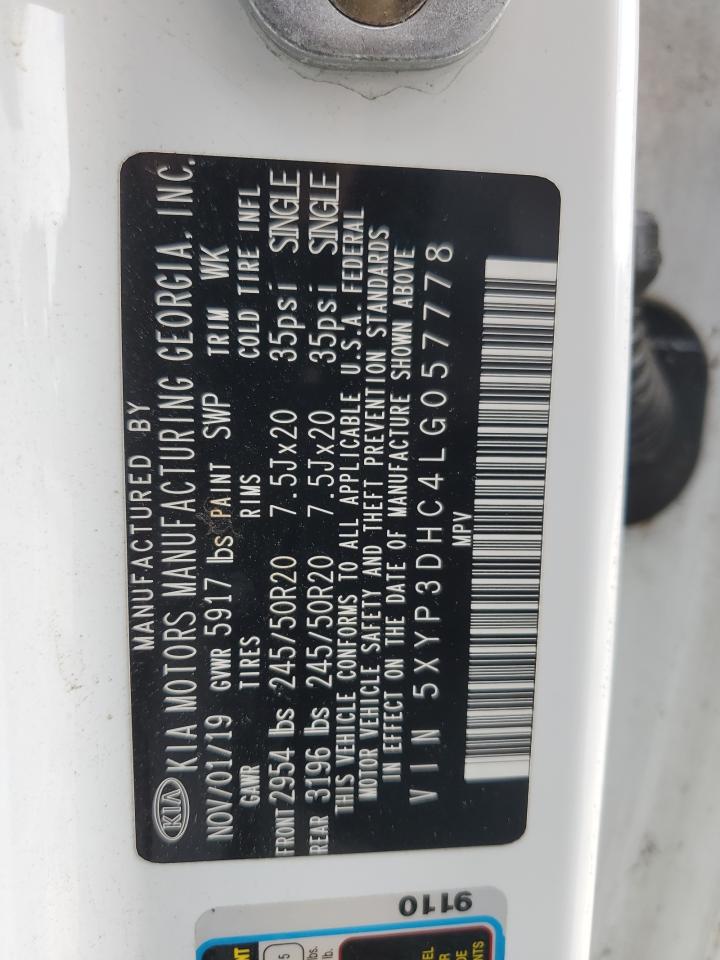 2020 Kia Telluride Ex VIN: 5XYP3DHC4LG057778 Lot: 60091825