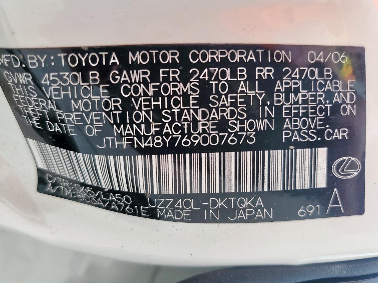 2006 Lexus Sc 430 VIN: JTHFN48Y769007673 Lot: 61789945